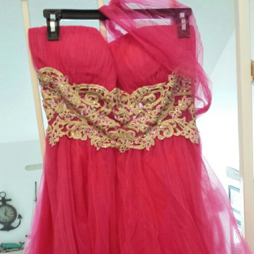 ❤️ Sherri Hill WORN ONCE! Hot pink Sherri Hill Prom Homecoming Dress ❤️ F2